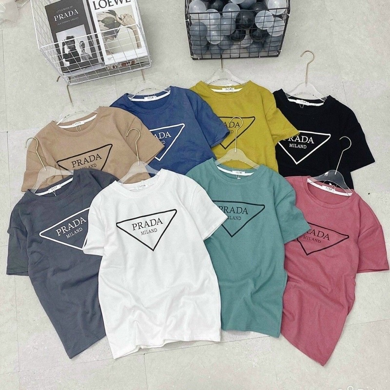 Áo phông PRADA form thụng tay lỡ chất cotton khô 3158/ dài 71 rộng 55
