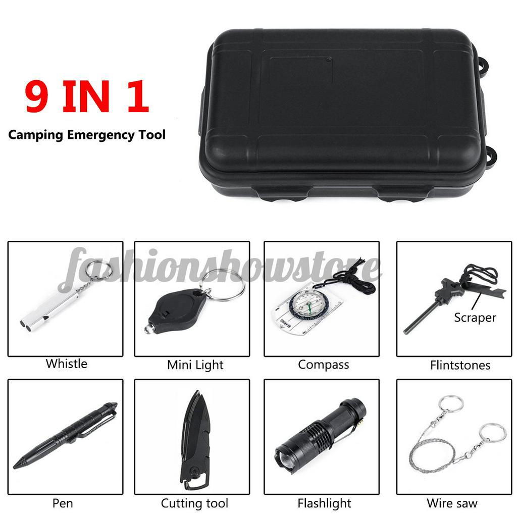 Wonderful 250Pcs 9pcs Emergency Survival First Aid Kit Bag Hiking Adventures Gear For Home Outdoor FASHIONSHOWSTORE