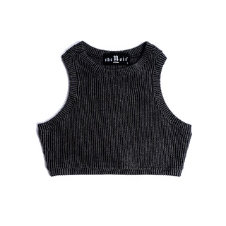 Áo croptop ba lỗ thun cotton cơ bản đa dụng - noir tanktop - the noir