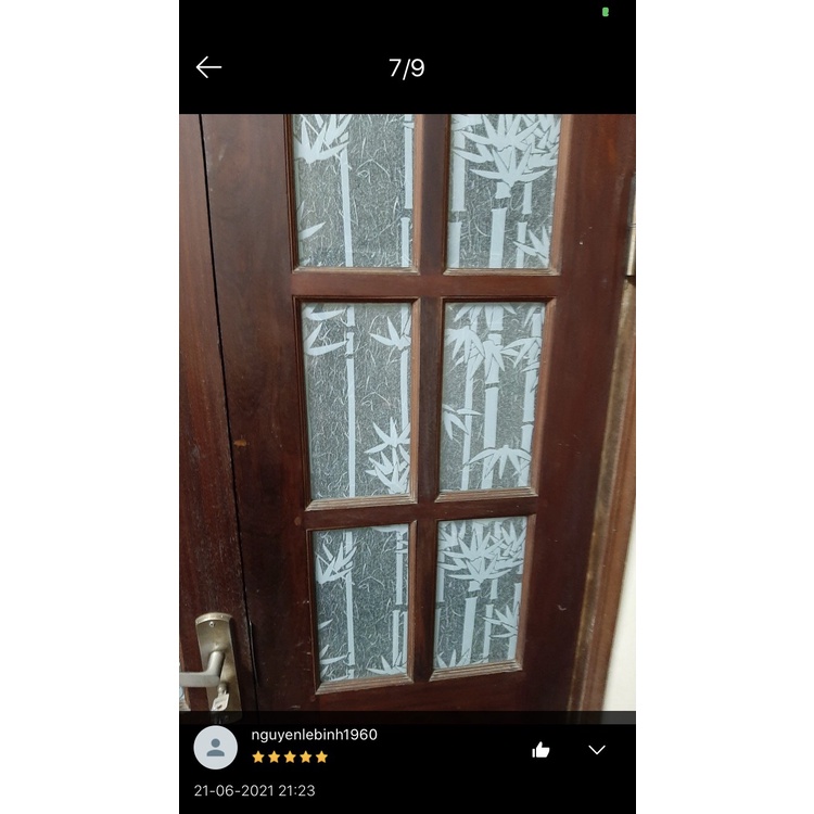 Giấy dán kính mờ khổ 90cm hoặc 45cm dài đặt theo số lượng x1m mã 9831 trúc trắng