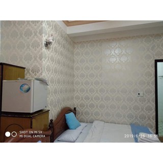 [xã_sốc] Cuộn 10m giấy dán tường hoa văn Đức bạc