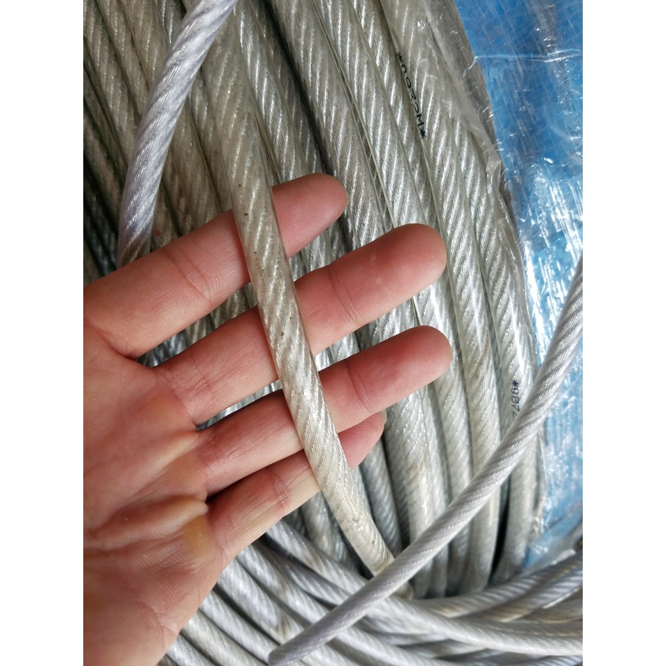Cáp Thép Bọc nhựa 10mm  số lượng bạn chọn tương ứng với số mét bạn mua.Chịu lực tốt,chống rỉ sét.