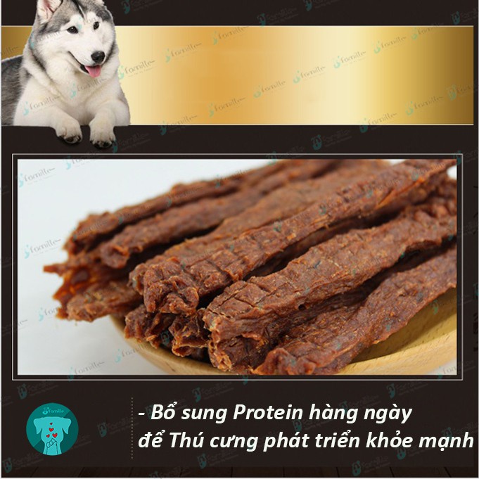 Đồ Ăn Vặt Cao Cấp Cho Thú Cưng JFamille, Khô Bò Xé Sợi Cho Chó, 100% Thịt Bò Tươi. Gói 100gr - JF43