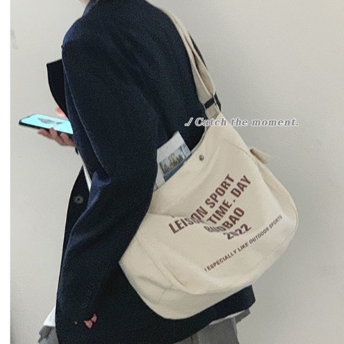Túi tote đeo chéo nam nữ vải canvas phong cách ulzzang unisex giá rẻ đi học đi chơi