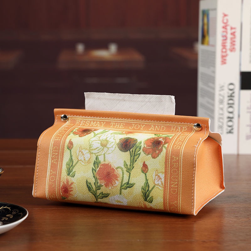 Hộp Đựng Khăn Giấy Giả Da Phong Cách Mỹ Trang Trí Nội Thất