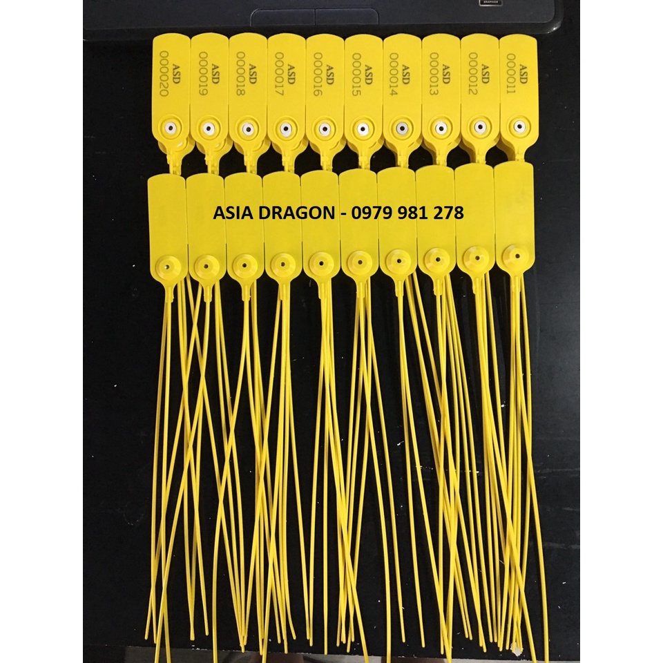 Combo 100 cái Seal /dây / khóa niêm phong kẹp chì bằng nhựa 40 cm (đã in sẵn số seri) dùng cho container, seal tạm,...