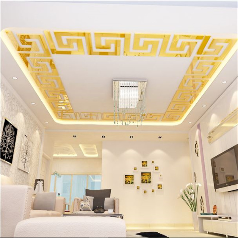 10 Miếng dán tường trang trí ren 3d tráng gương đẹp mắt 10 x 10cm