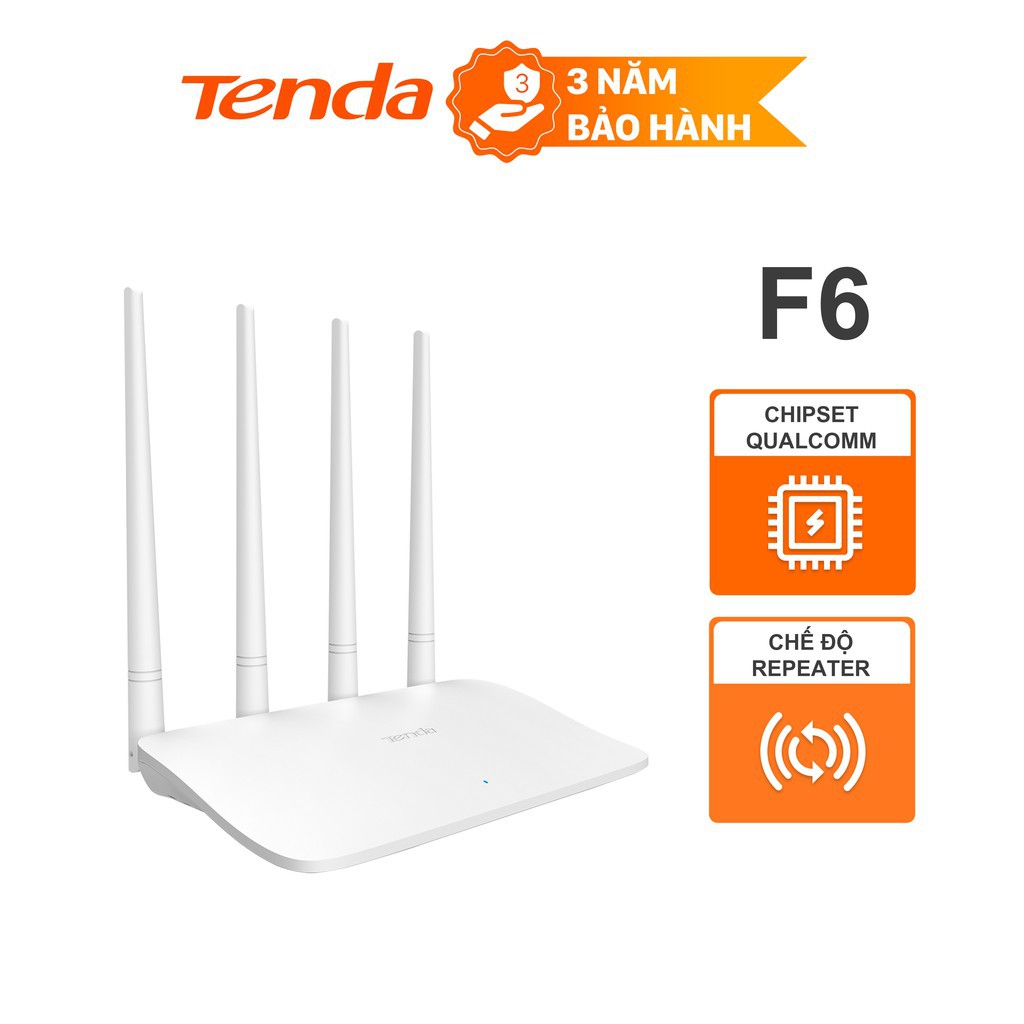 Tenda Thiết bị phát Wifi F6 Chuẩn N 300Mbps - Hãng phân phối chính thức