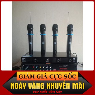 Micro không dây 4 mic shure sh238 mẫu mới 2021, màn hình led, chống hú tốt, hát nhẹ, bắt sóng mạnh, âm thanh chuẩn
