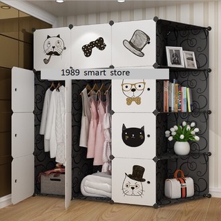 TỦ NHỰA GHÉP 12 Ô & 4 KỆ GÓC ĐỂ QUẦN ÁO THÔNG MINH SIZE TO ( TÙY CHỌN MẪU TỦ )