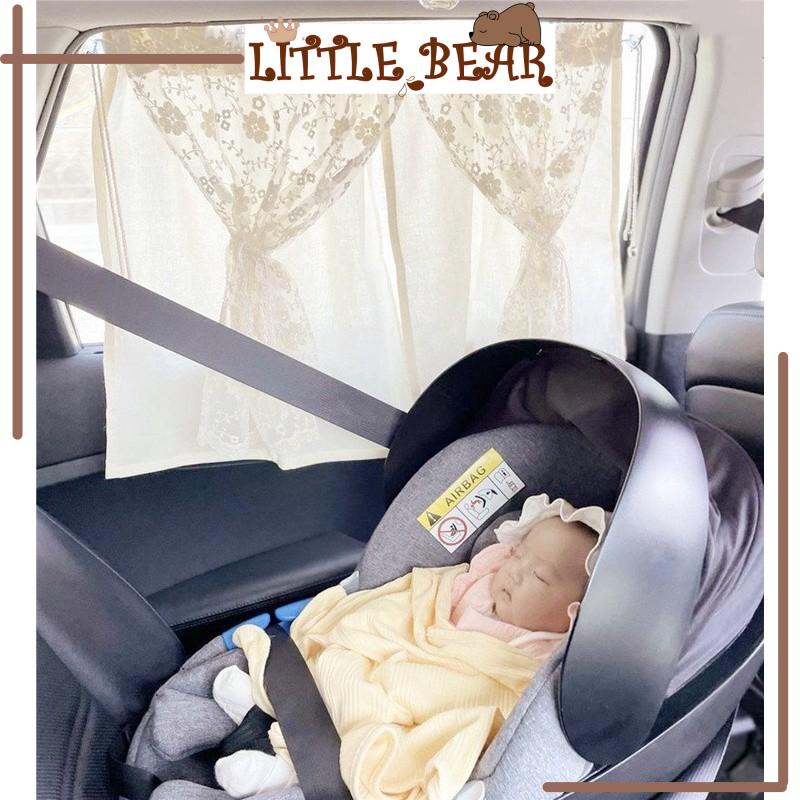 Rèm Che Nắng Ô Tô Hàn Quốc Phối Ren Hình Hoa Cúc Chất Đẹp - Little Bear