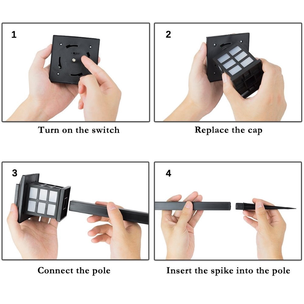 Đèn Led Năng Lượng Mặt Trời Chống Thấm Nước IP65 Trang Trí Lối Đi Sân Vườn