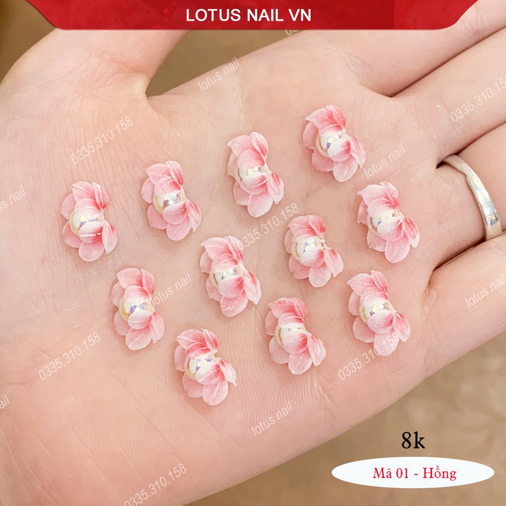 Hoa bột nail, hoa bột ngọc trang trí móng siêu xinh