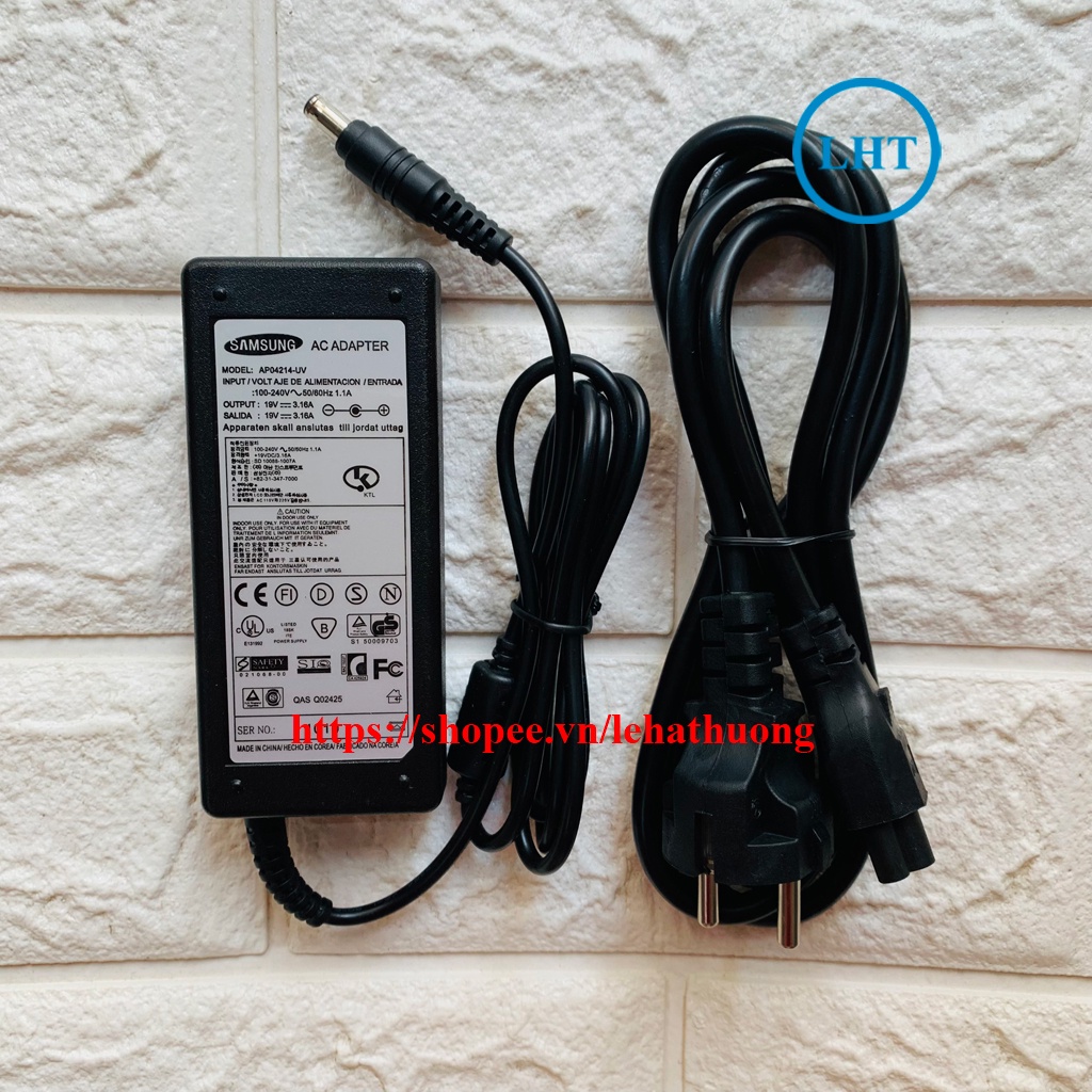 Sạc Laptop Samsung 19V 3.16A - tặng kèm dây nguồn