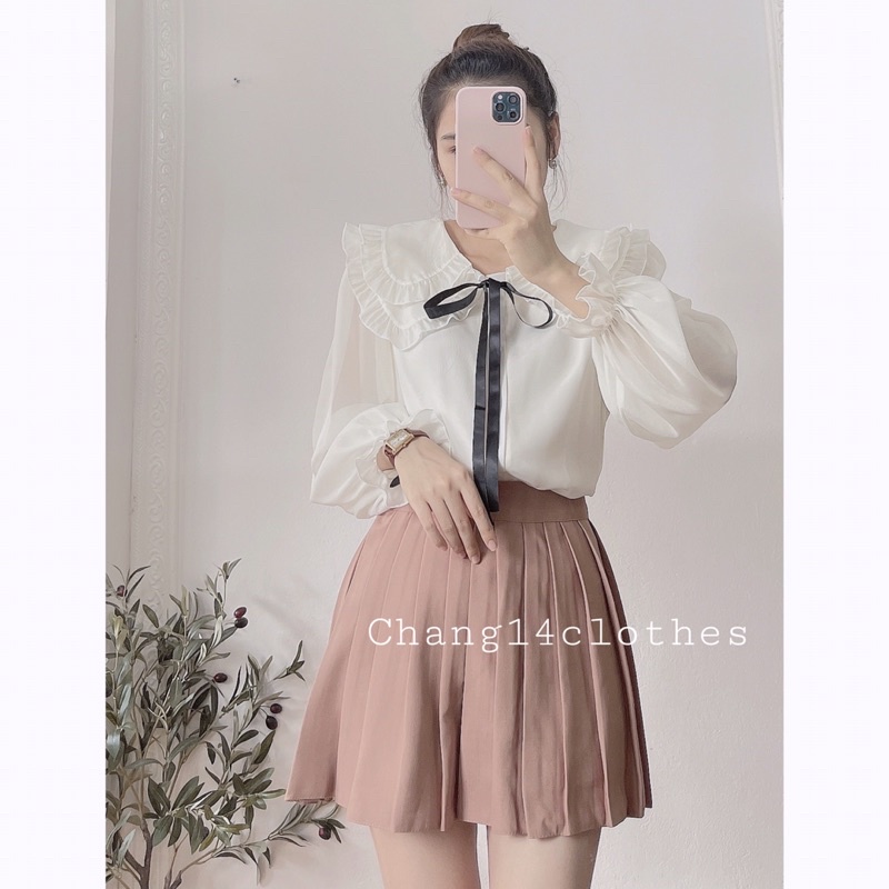 Chân váy xếp ly dáng basic đủ 3 size SML