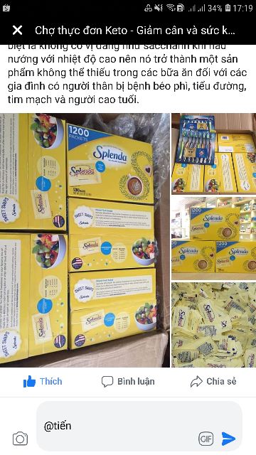 Sét 50 gói đường Splenda cho người ăn kiêng, tiểu đường