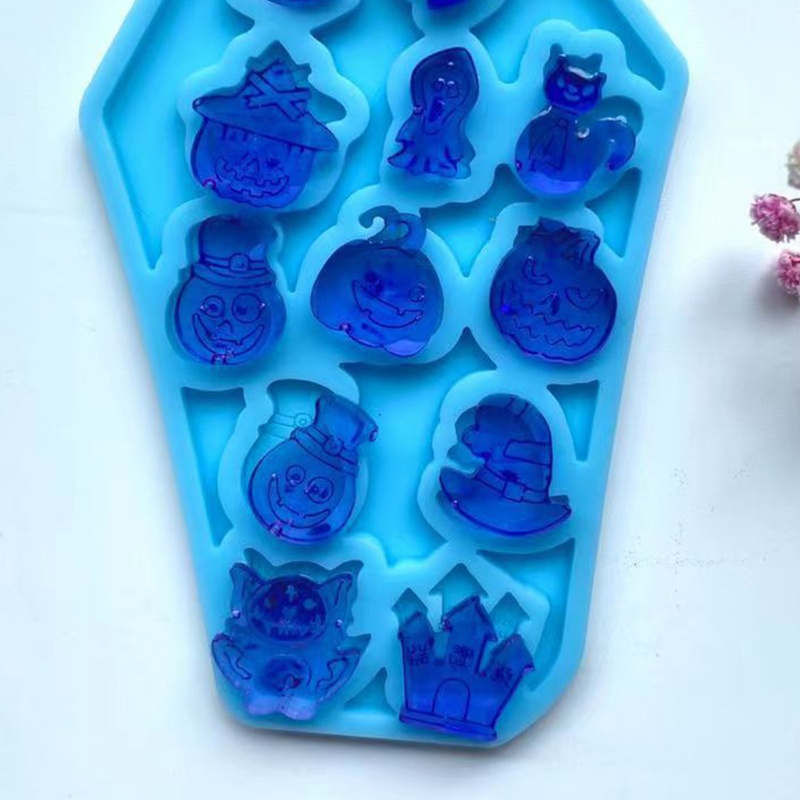 Khuôn Silicone Làm Mặt Trang Sức Hình Quan Tài Halloween