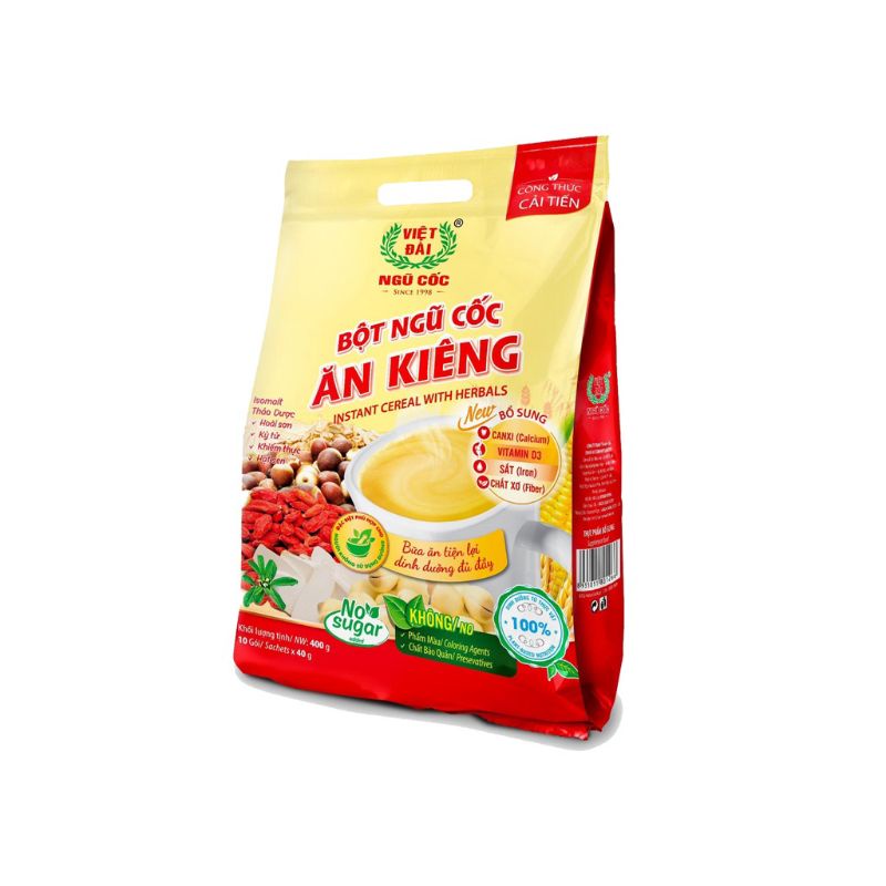 BỘT NGŨ CỐC ĂN KIÊNG VIỆT ĐÀI CHÍNH HÃNG 400G (10Gói x 40G)