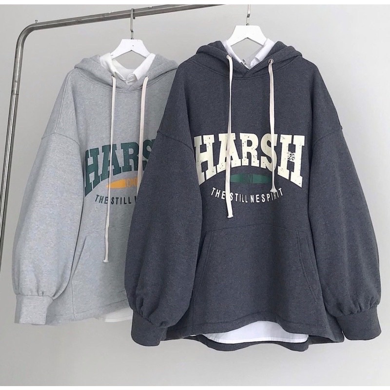 Áo hoodie nỉ bông HARSII màu TRẮNG/NÂU/XÁM CHÌ ❤️ Nam nữ unisex ❤️ Áo Khoác Hoodie form rộng Jaystoree