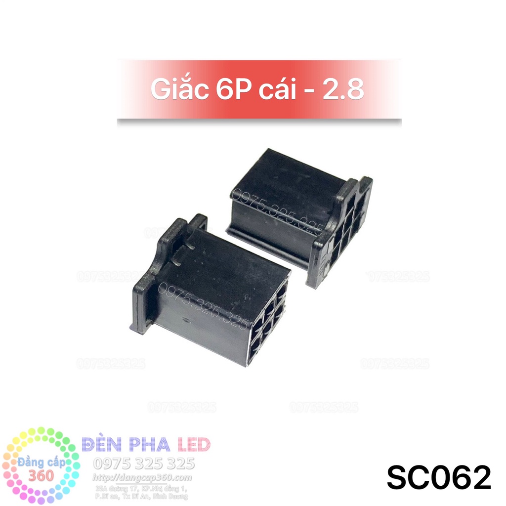 [50 đầu] giắc nhựa 6 lỗ 2.8 CÁI, dùng cos 2.8 - jack 6p pin, dùng socket terminal Connector housing iiib HL at29 Seido