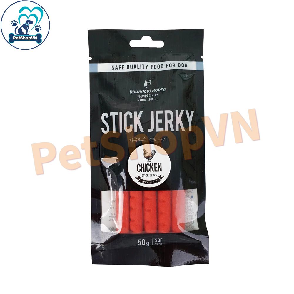 Bánh Thưởng Thịt Que Mềm Cho Chó BOWWOW Túi 50G Vị Gà, Phô Mai & Cá Hồi