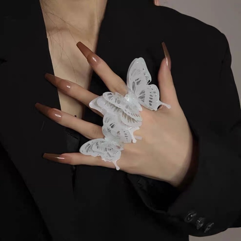 Nhẫn bướm hồ điệp kép 3 lớp mã K-89 ( có cả vòng cổ cùng concep)