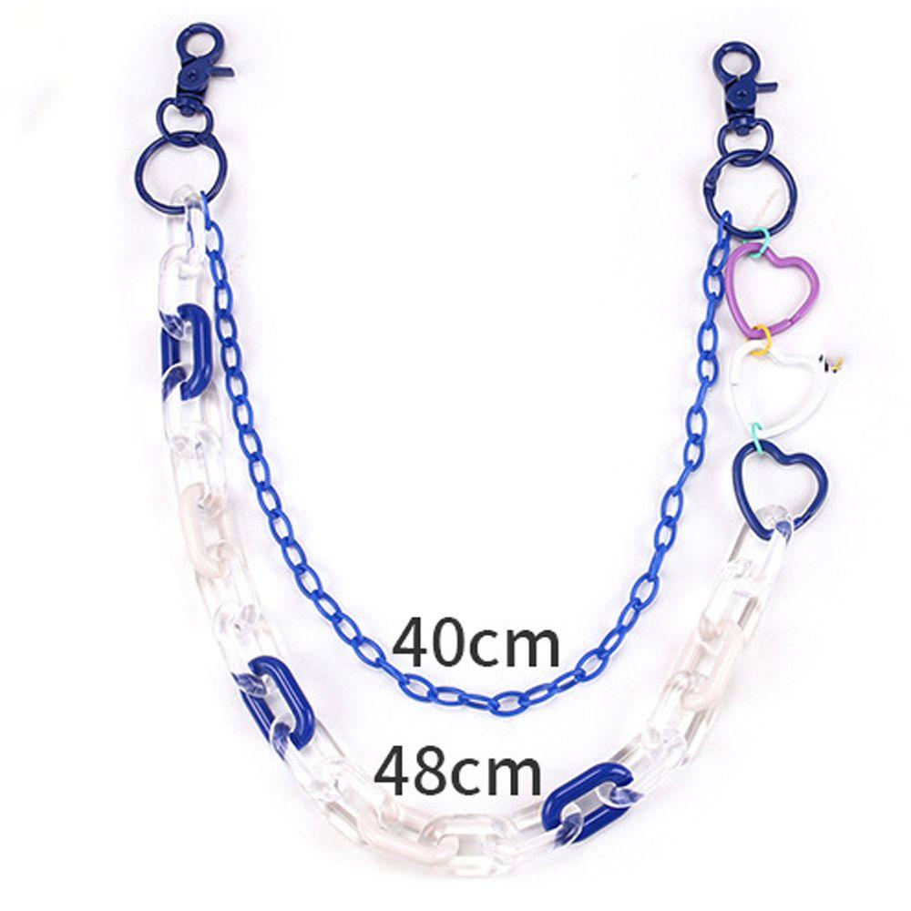 Dây Thắt Lưng Hai Lớp Màu Ngà Hình Trái Tim Phong Cách Hip Hop Punk Cá Tính