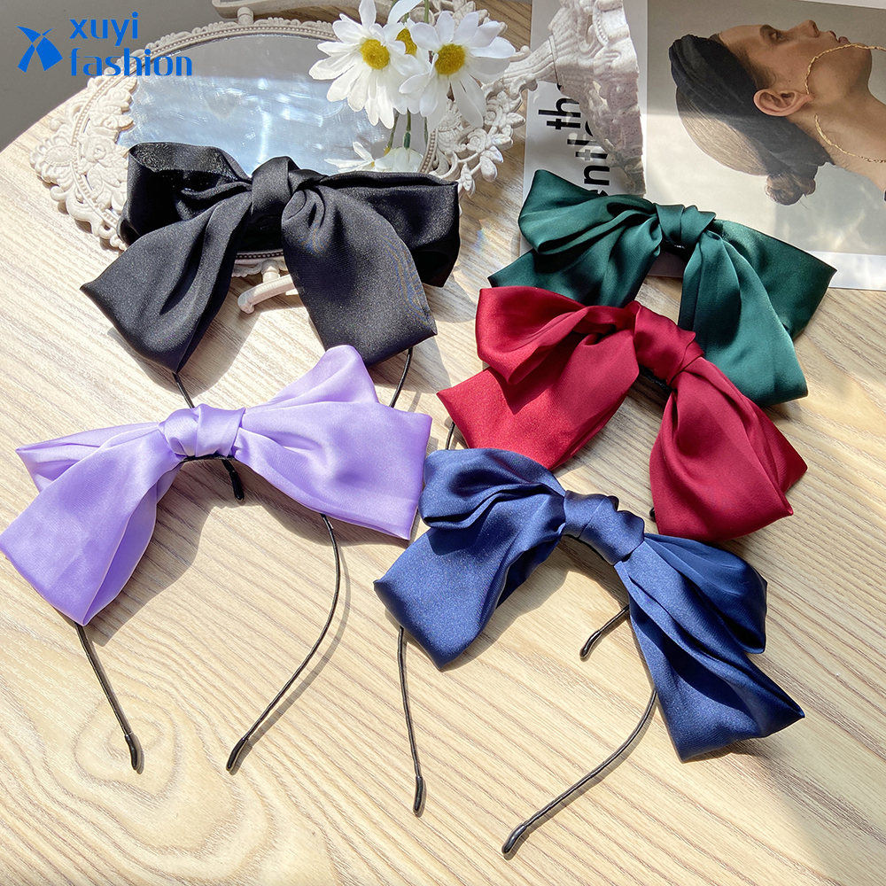 Cài tóc/ dây cột/ kẹp tóc nơ AY bản to nhiều màu sắc cho nữ