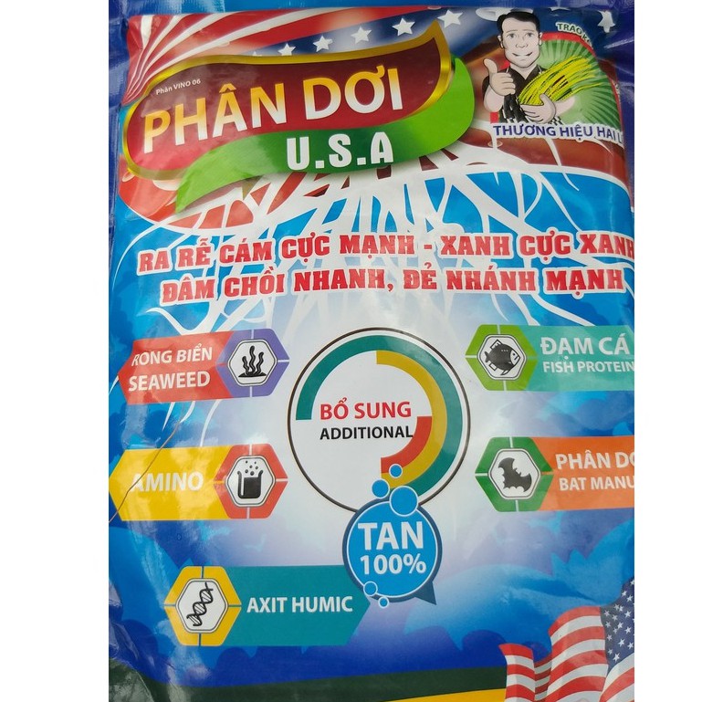 Phân Hữu Cơ - Phân Dơi U.S.A (Đạm cá, Amino, Acid Humic, Rong biển...) 1kg