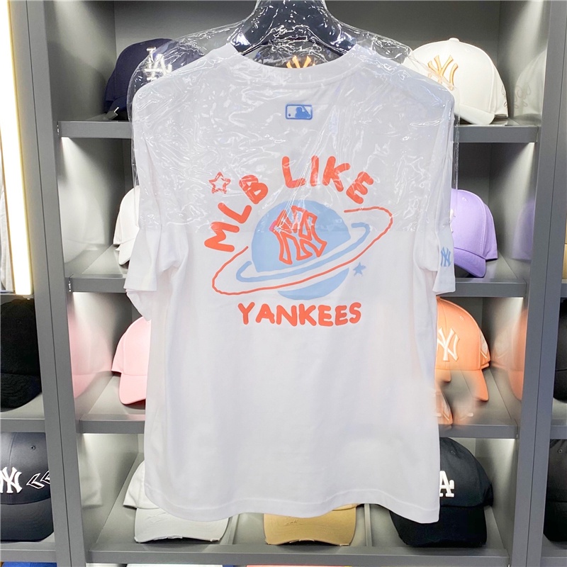 Áo Thun Tay Ngắn Dáng Rộng In Chữ NY Yankees Phong Cách Hàn Quốc Thời Trang Cho Nam Và Nữ