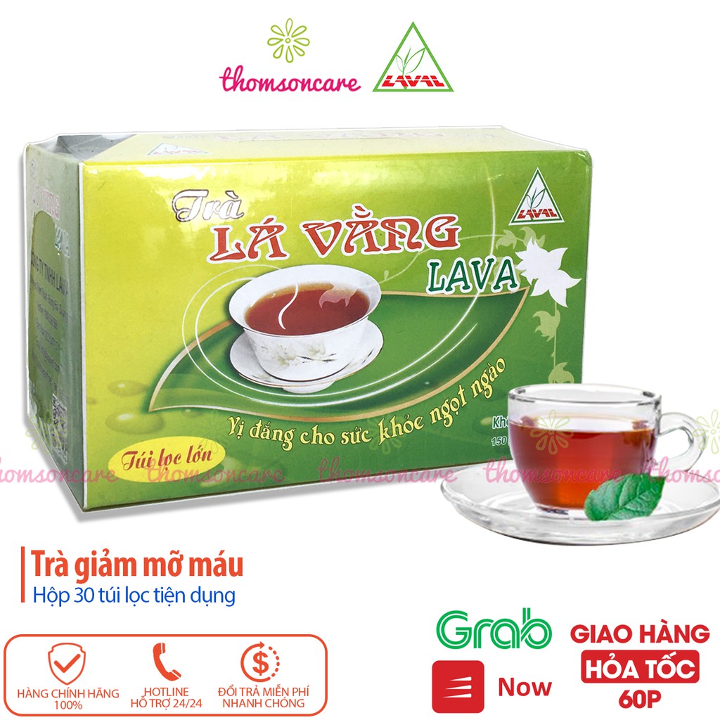 Trà lá vằng Lava giảm mỡ máu, ổn định huyết áp, lợi sữa cho mẹ sau sinh, giảm cân hộp 30 túi lọc