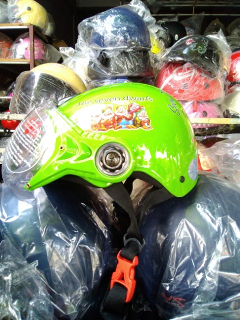 Mũ bảo hiểm bé trai, bé gái nửa đầu có kính chính hãng