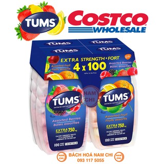 KẸO NGẬM TUMS ASSORTED BERRIES FRUIT EXTRA 750MG 100 VIÊN (CHUẨN USA)