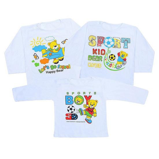 COMBO 5 ÁO TRẮNG IN  HÌNH CÀI VAI MINAS TAY DÀI