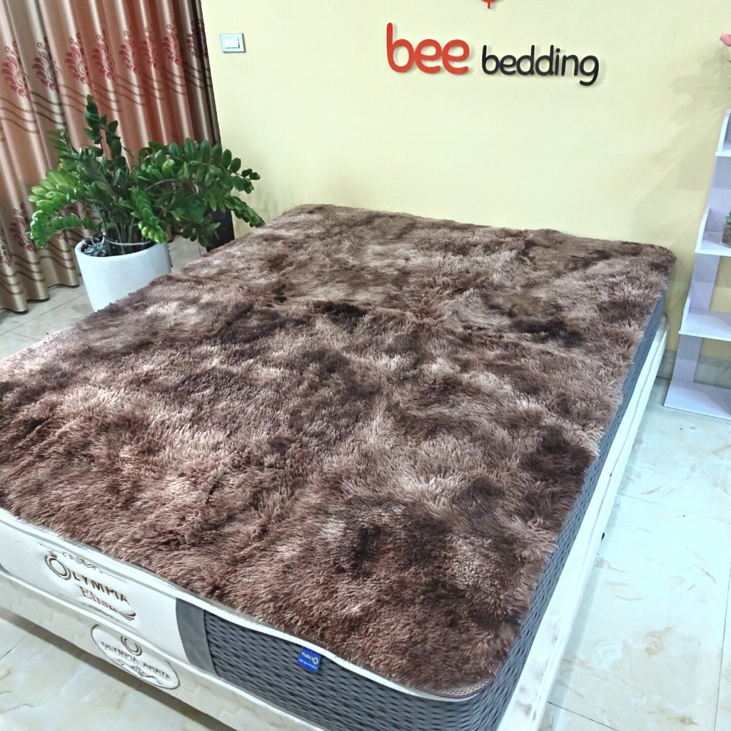 Thảm lông trải sàn phòng ngủ cao cấp Bee Bedding - thảm lông loang dầy đẹp decor trang trí phòng khách [ 1m6 x 2m ]
