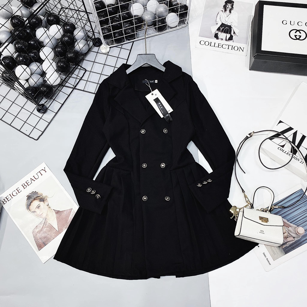 Váy cổ ves.t đính cúc sang chảnh (kèm ảnh thật,video) | BigBuy360 - bigbuy360.vn