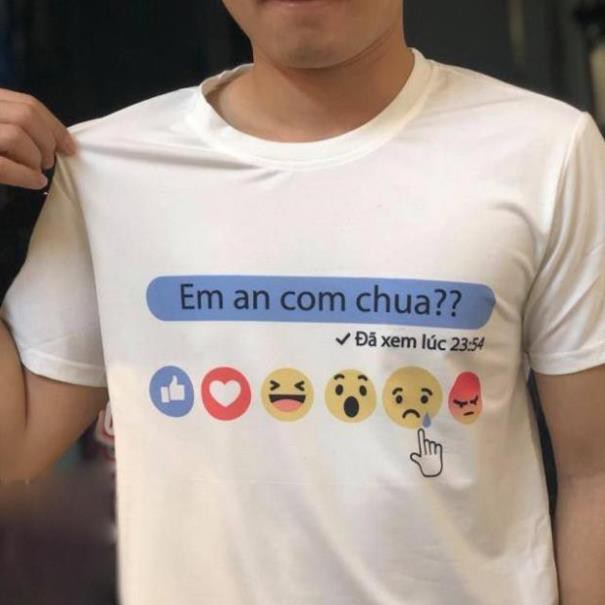Free Ship Áo Thun Ngắn Tay UNISEX Em Ăn Cơm Chưa