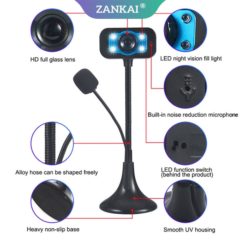 Webcam Có Đèn Led Và Mic Cho Máy Tính | BigBuy360 - bigbuy360.vn