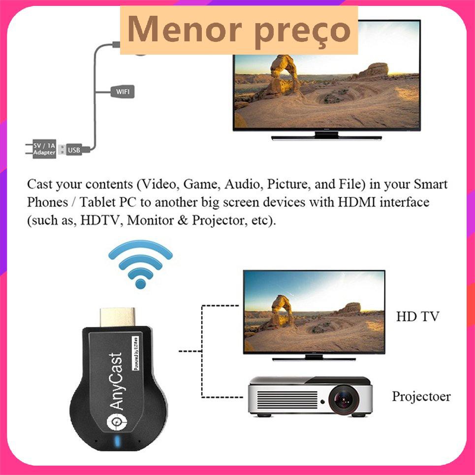 Bộ thu không dây Smart Tv HD Dongle Chromecast 2 Anycast cho Tv di động