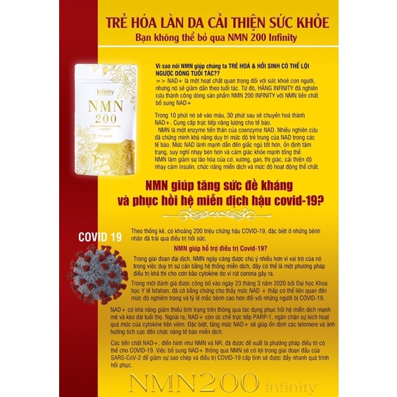 Viên Uống NMN 200 + INFINITY Nhật Bản