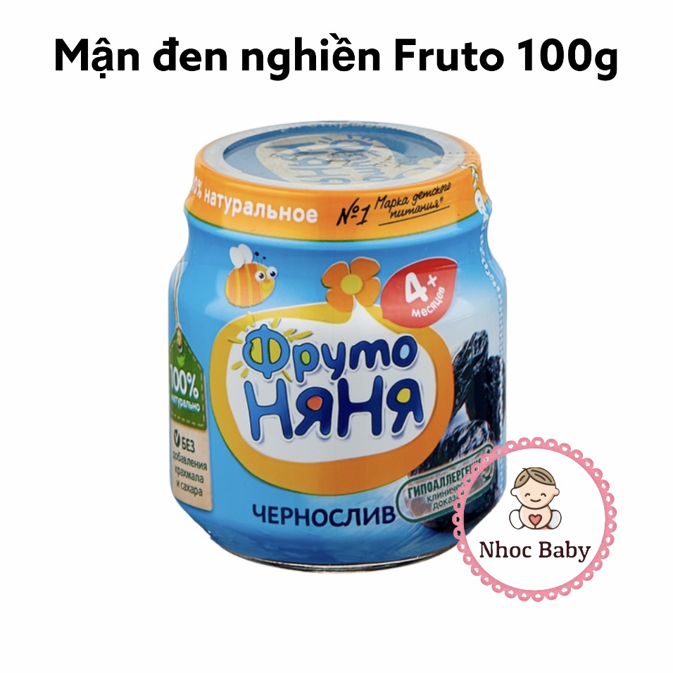 Mận đen nghiền Fruto cho bé 4m+ hũ 100gr (Nga)
