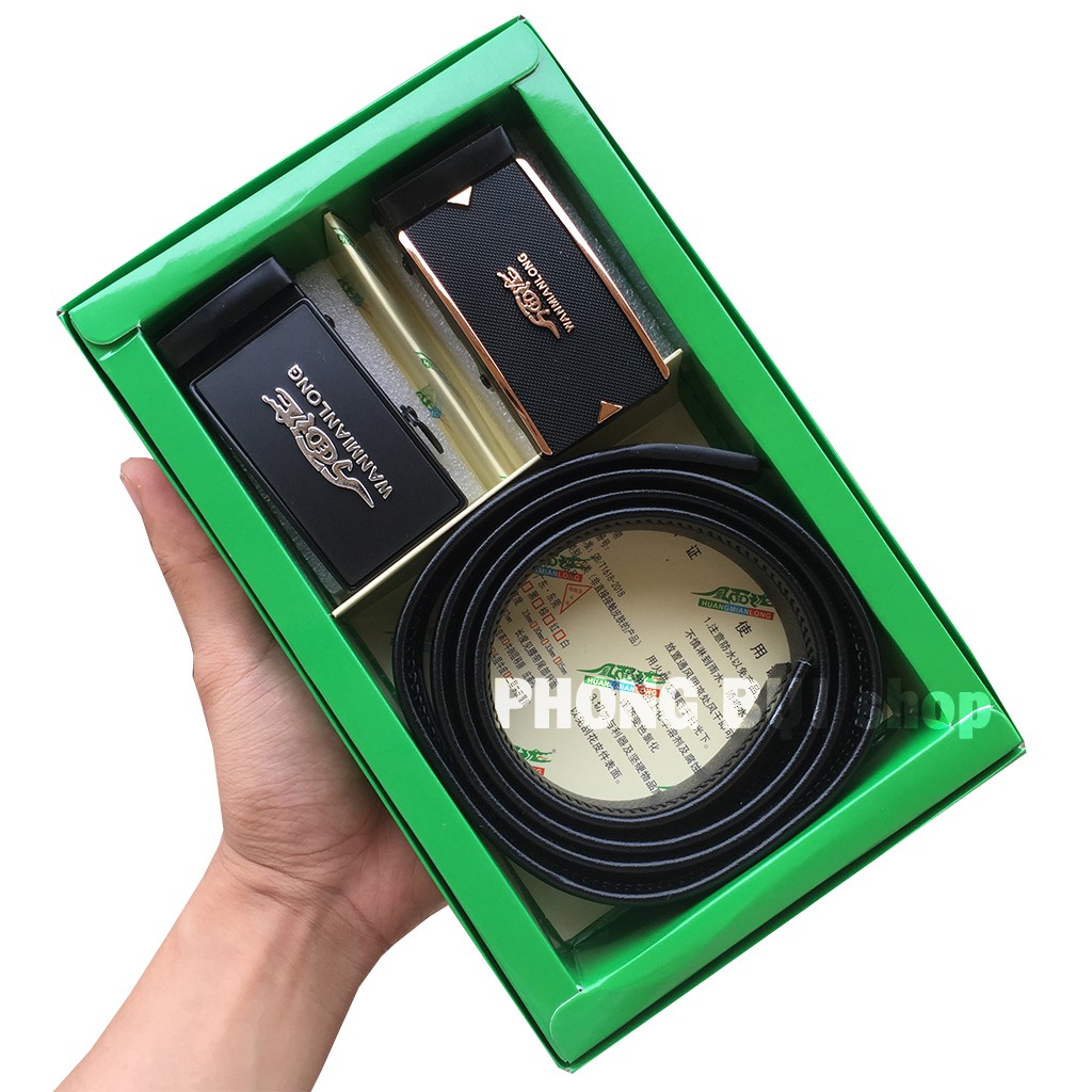 Bộ Thắt Lưng Da 2 Mặt Khóa 1 Dây Chất Đẹp Chiều Dài 120cm Full Hộp Nội Địa Trung Quốc