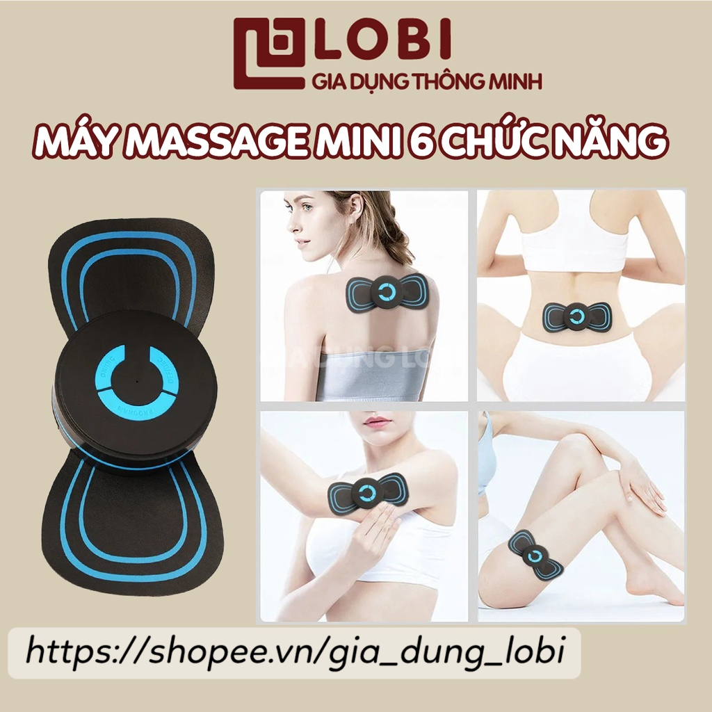 Máy massage mini, máy massage cổ vai gáy lưng chạy pin AAA 6 chế độ xoa bóp