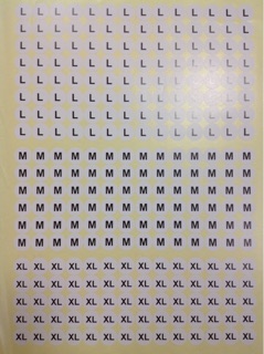tem size số quần áo  (150 con tem 1 to)
