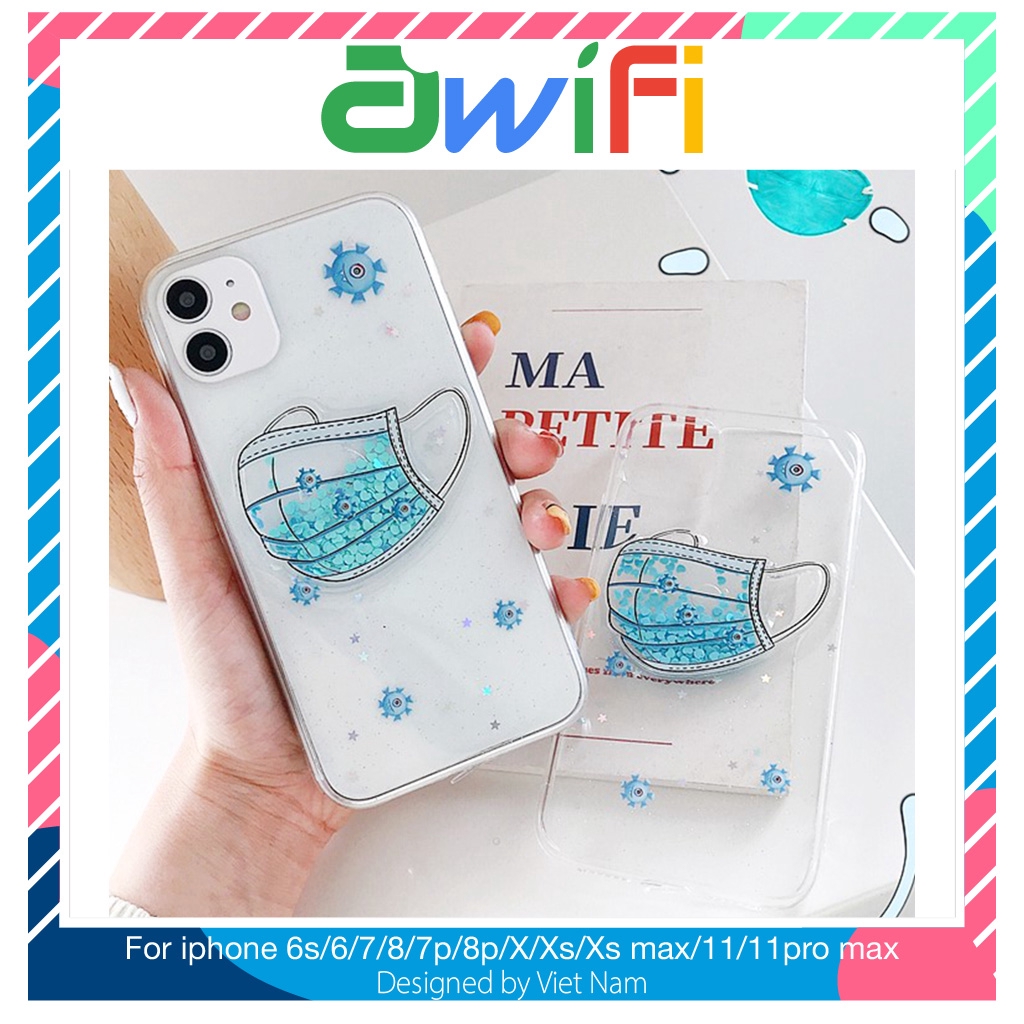 Ốp iphone - Ốp lưng Face mask 3d 5/5s/6/6s/6plus/6s plus/7/8/7plus/8plus/x/xs/xs max/11/11pro max  - Awifi Case G5-6(BX)