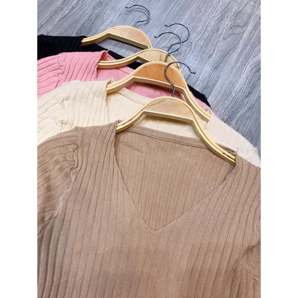 Áo len đũa cổ tim hot hit