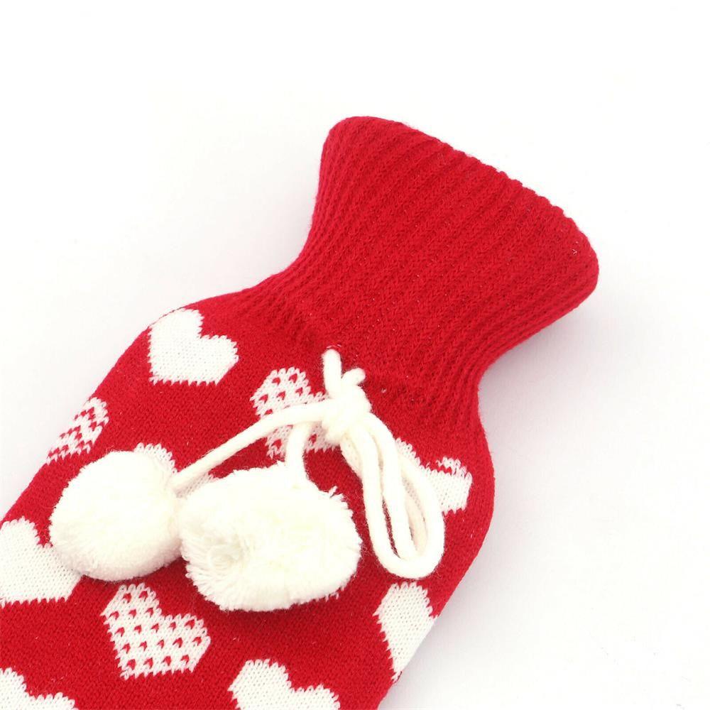 HS Túi Chườm Nước Nóng 2 Lít Phối Lông Giả Họa Tiết Chú Nai Đỏ Ấm Áp Có Thể Tháo