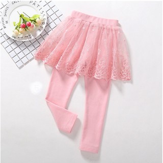 Legging cotton liền chân váy ren cho bé 1-2 tuổi