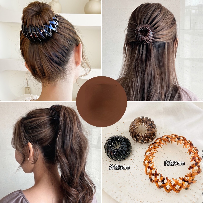 Dây Buộc Tóc Đuôi Ngựa Hình Tổ Chim Cố Định Tóc Đuôi Ngựa Có Thể Thu Gọn Cho Nữ