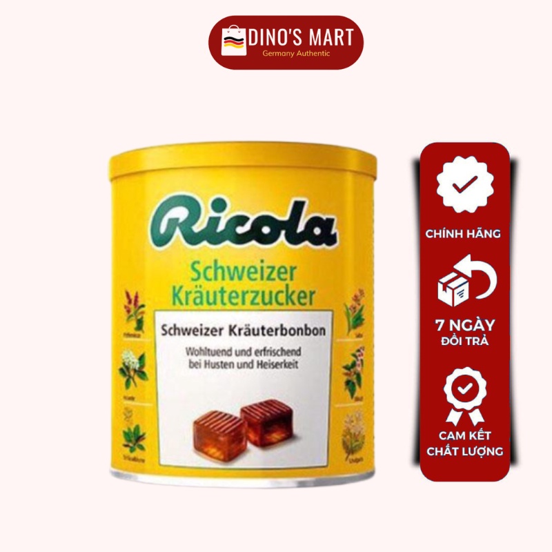 Kẹo Ngậm Ho Thảo Mộc Ricola Original Herb 250gr Đức Mẫu Mới - Hàng Chính Hãng
